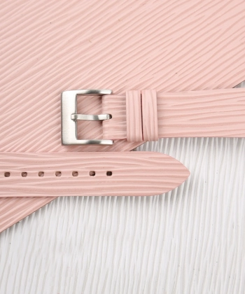 Light Pink Calfskin Watch Strap - Waves Texture