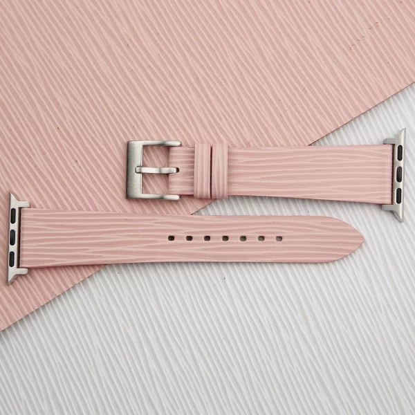 pink epi leather apple watch strap 1 | Handdn - Bespoke Watchstraps