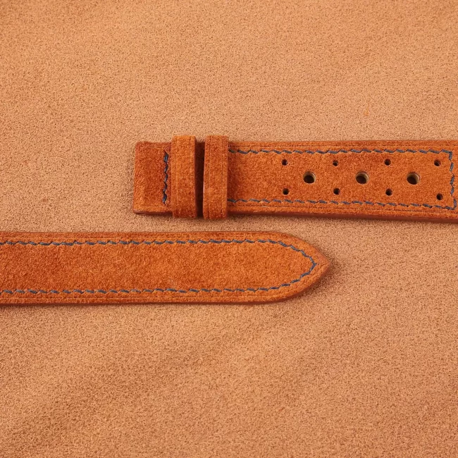 rally burnt orange suede leather watch strap 4