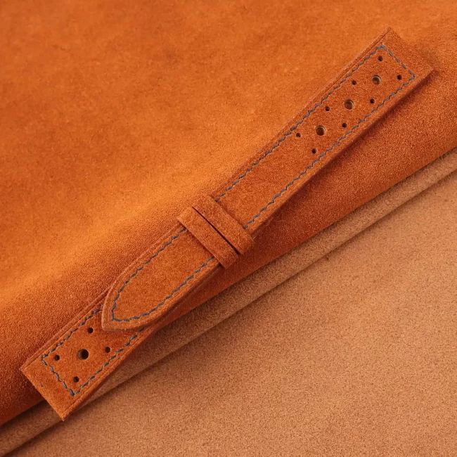 rally burnt orange suede leather watch strap 5