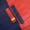 Tricolor Alligator Leather Watch Strap (Red, Yellow, Navy)