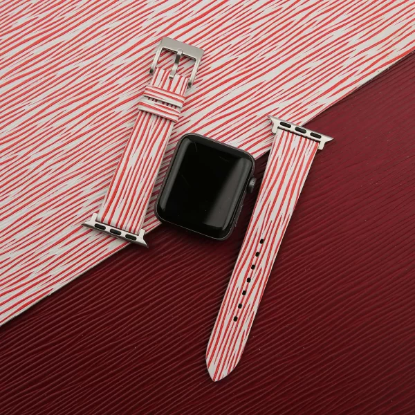 Handdn Red Calfskin Apple Watch Band