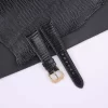 Black Lizard lining black goatskin Fixed Bars watch strap