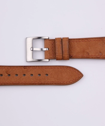 Brown Ostrich leather Watch Strap