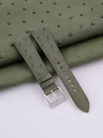 Green Ostrich leather Watch Strap
