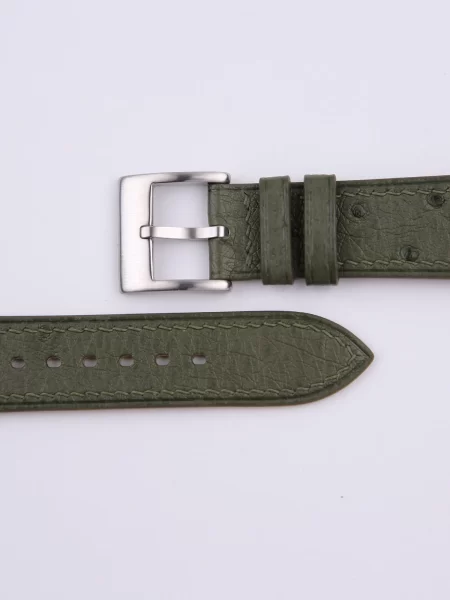Green Ostrich leather Watch Strap
