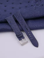 Navy Ostrich leather Watch Strap