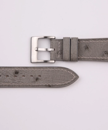 Grey Ostrich leather Watch Strap