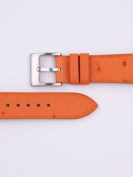 Orange Ostrich leather Watch Strap