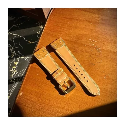 Golden epsom fixed bars watch strap