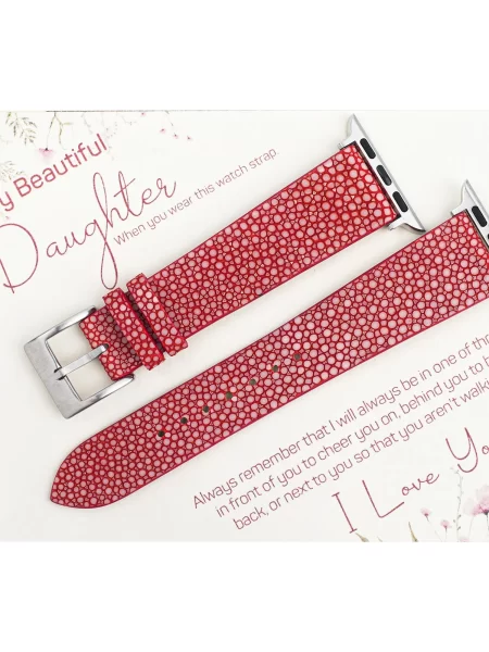 To My Daughter – Red Stingray Leather Apple Watch Band Gift for Daughter