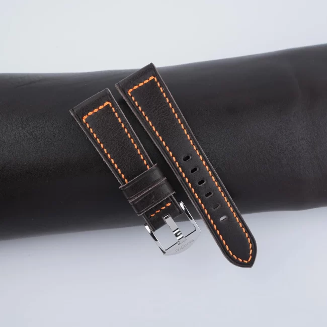 Dark Brown Vachetta Veg Leather Strap for Pam Watches