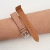 Beige Babele Leather Fixed Bars Watch Strap