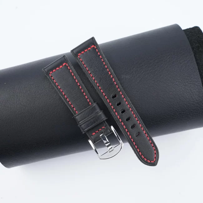 Nautilus Black Vachetta Veg Leather Strap for Pam Watches