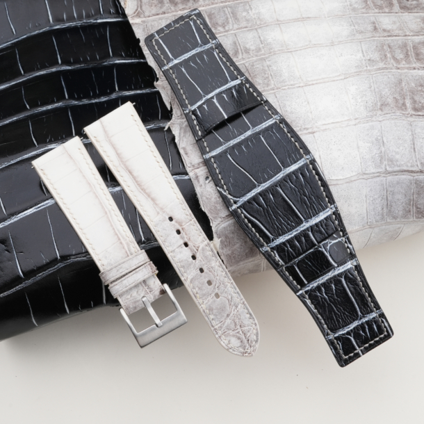 himalayan alligator leather watch strap - bund strap