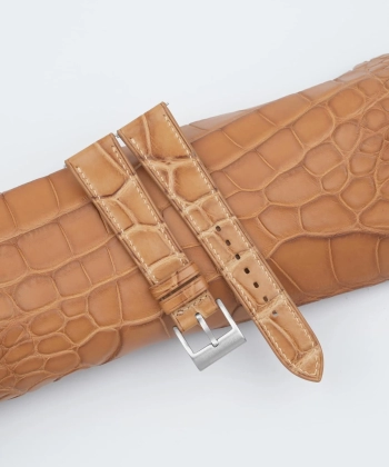 Patina light natural alligator leather watch strap