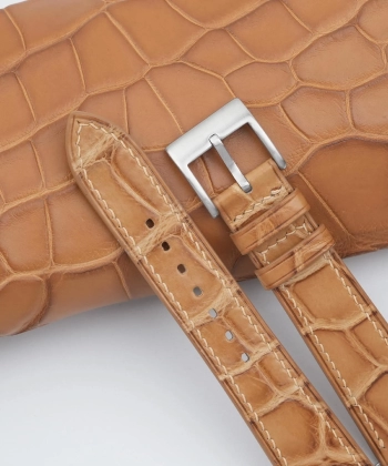 Patina light natural alligator leather watch strap