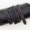 Black Alligator Leather Bund Strap