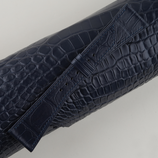 asymmetric midnight blue alligator leather watch strap