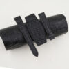 Black Double Hornback Alligator Leather Bund Strap
