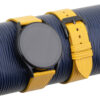 Yellow Calfskin Leather Samsung Watch Band – Wave Texture