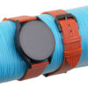 Orange Calfskin Leather Samsung Watch Band – Wave Texture