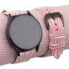 White Red Calfskin Leather Samsung Watch Band - Wave Texture
