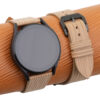 Beige Calfskin Leather Samsung Watch Band – Wave Texture