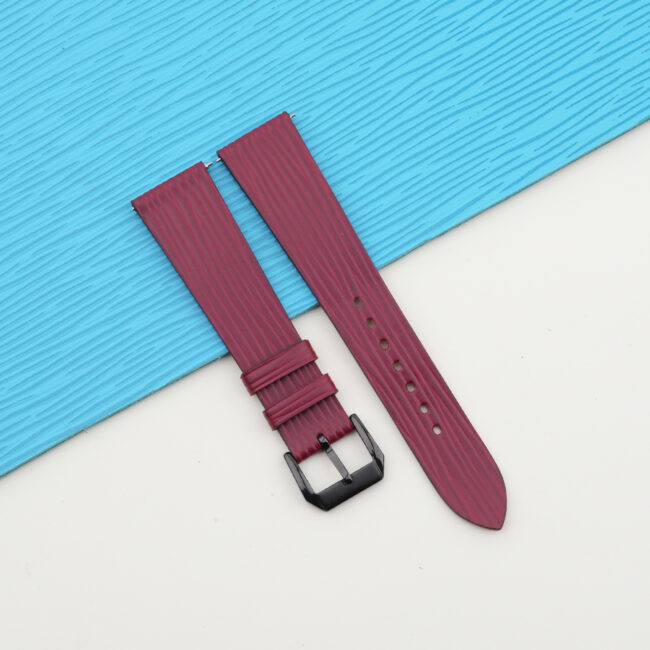 Red Calfskin Leather Samsung Watch Band