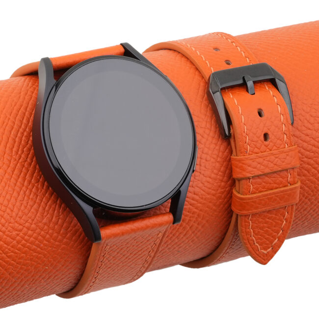 Orange Epsom Leather Samsung watch band