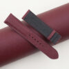 Burgundy Black Lining Epsom Padded Leather Watch Strap