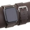 Dark Brown Barenia Leather Apple Watch Band Pilot Shape