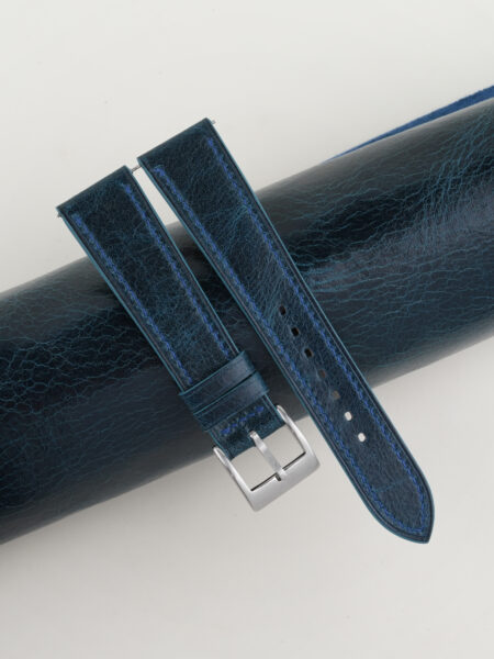 Ocean Blue Waxed Leather Watch Strap
