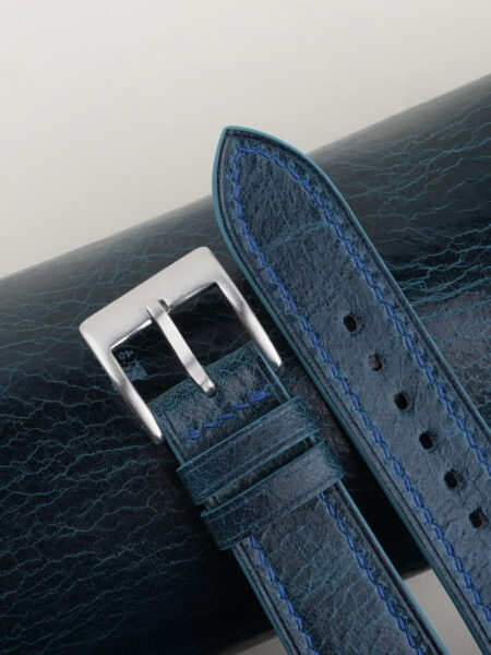 Ocean Blue Waxed Leather Watch Strap