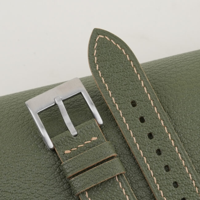 Moss Green Alran Chevre Leather Watch Strap