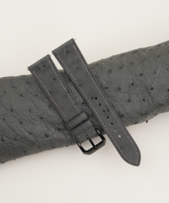 Dark Grey Ostrich Leather Samsung Watch Band