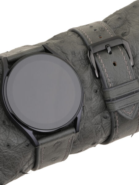 Dark Grey Ostrich Leather Samsung Watch Band