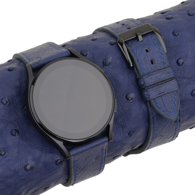 Dark Blue Ostrich Leather Samsung Watch Band