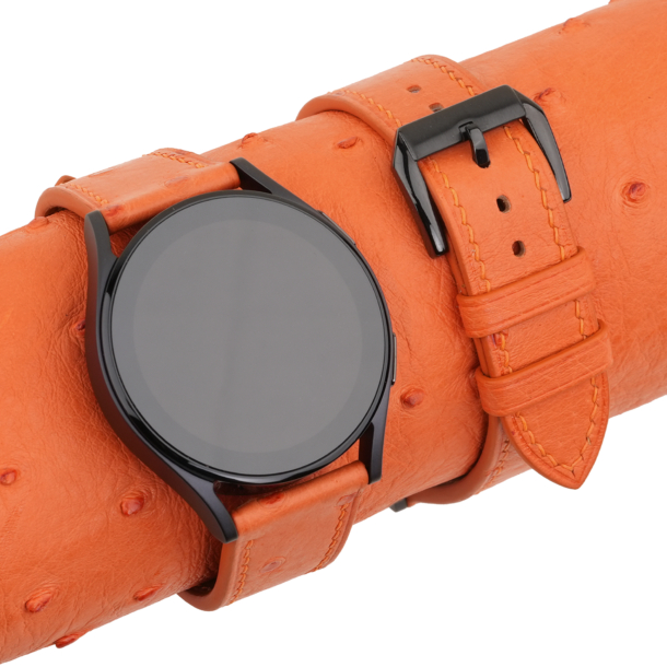 orange ostrich leather samsung watch band