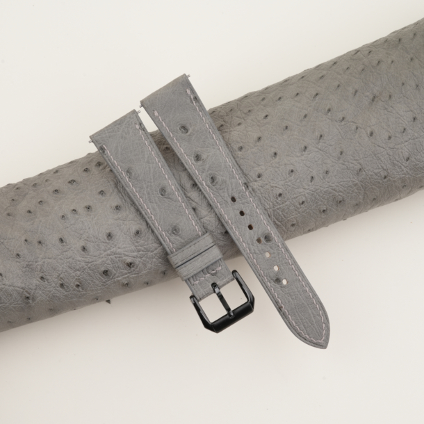 grey ostrich leather samsung watch band