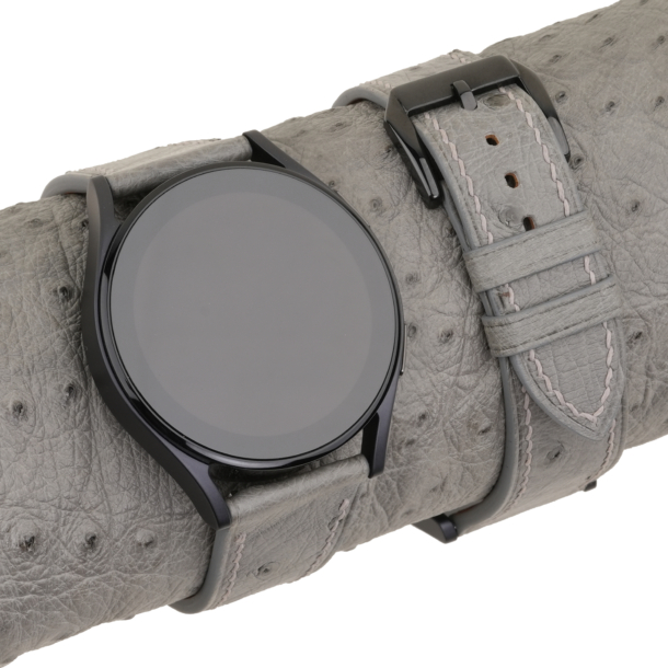 grey ostrich leather samsung watch band