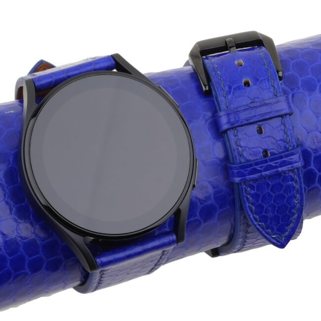 Electric Blue Snake Sea Leather Samsung Watch Band