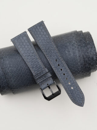 EPI Calfskin Leather Watch Strap Grey, 22mm / Large (125/75mm) / Stainless Steel