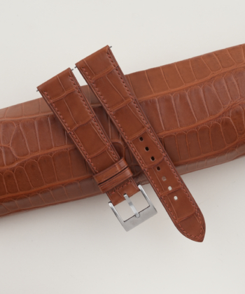 Cognac Alligator Leather Watch Strap