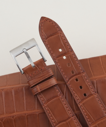 Cognac Alligator Leather Watch Strap