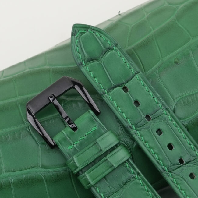 Light Green Alligator Leather Samsung Watch Band