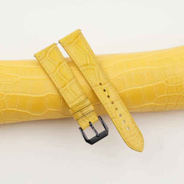 yellow alligator leather samsung watch band