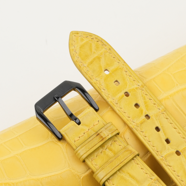 yellow alligator leather samsung watch band