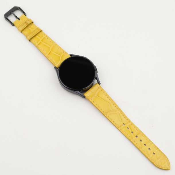 yellow alligator leather samsung watch band