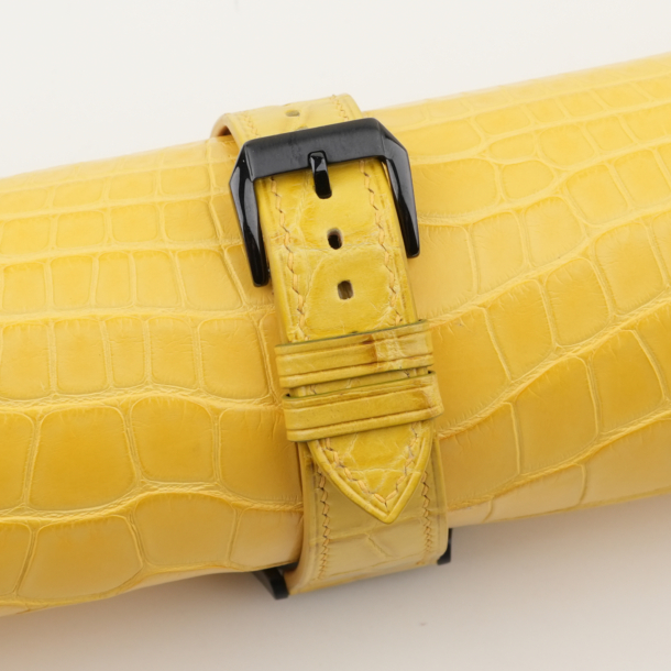 yellow alligator leather samsung watch band